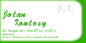 jolan komlosy business card